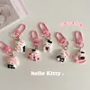 Llavero Colgante Corazón Rosa Girly de Gato KT Lindo Dibujo Animado Colgante para Mochila Escolar de Estudiante Regalo para Mejor Amigo