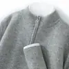 Suéter grueso de punto para hombre con cuello alto y cremallera, hecho de cachemira premium, nueva colección otoño/invierno 2026, versátil para uso casual y de negocios
