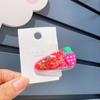 Grampos de Cabelo Transparentes Coloridos com Areia Líquida Coreanos de Verão para Crianças, Presilhas de Frutas Bb, Presilhas Laterais de Frutas com Areia Líquida, Acessórios de Cabelo para Bebês