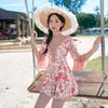 Roupa de Banho para Casal Feminina Estilo Ins Vestido Peça Única Conservador Tamanho Grande Slim para Meninas Cheinhas Roupa de Banho Masculina para Férias