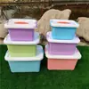 Caja de almacenamiento de plástico grande para coche transparente portátil caja de almacenamiento de color caja de almacenamiento para juguetes artículos varios