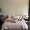 Conjunto de quatro peças jacquard 50S de algodão puro, luxo minimalista nórdico, cetim de fibra longa, jogo de cama estilo hotel, solteiro e casal