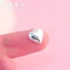 Novo Pingente de Coração em Prata S925 Prata Lisa Pequeno Fresco Estilo Coreano Colar Pulseira Anel Pingente Corda Trançada DIY