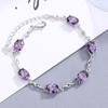 Gota de agua corazón amatista fábrica mayoreo joyería Corea comercio exterior Pulsera de plata esterlina S925 para mujer clásica simple