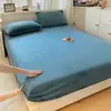 Juego de sábanas y fundas de almohada de terciopelo de leche, color sólido, grueso y de alto peso, tres piezas, liso y simple, juego de dos piezas para estudiantes, suave y acogedor