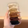 Elásticos de Borracha Universais em Caixa para Crianças e Adultos, Prendedores de Cabelo Coloridos Macaron para Rabo de Cavalo Alto, Alta Elasticidade, Não Puxam o Cabelo, Argolas de Cabelo