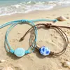 Pulseira de Peixe Cerâmico Tecida Estilo Novo Simples Transfronteiriça Estilo Europeu e Americano Joia Criativa de Praia para Homens e Mulheres