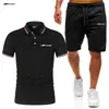 Conjunto de Shorts e Camiseta Manga Curta Masculino de Verão Novo Esportivo Casual Conjunto de Calça e Camisa POLO Em Estoque
