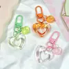 Hebilla de Puerta Transparente con Forma de Corazón Hueco Anillo para Tarjeta Hebilla Colgante Colgante para Bolsa Muñeca Accesorios para Joyería DIY Material para Llavero