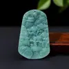 Pingente de Jadeíta Natural, Pingente de Jade com Paisagem Finamente Esculpida, Pingente de Jadeíta Jade Paisagem, Pingente de Jadeíta Jade da Paz