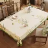 Mantel Nuevo Estilo Chino, Impermeable, Resistente al Aceite, Lavable, Resistente al Calor, Cubierta de Mesa de Comedor de PVC, Mantel de Mesa de Café de Lujo Ligero de Gama Alta