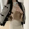 Elegante Chaqueta Suéter Pequeña Fragante Estilo Coreano para Mujer Otoño e Invierno Nueva Versátil de Gama Alta de Punto Holgado de Longitud Media