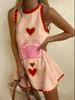 Vestido minifalda sin mangas de lino con estampado europeo y americano para mujer, estación independiente de comercio exterior transfronterizo Amazon 2025