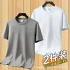 Camiseta de manga curta para verão atacado masculina cor sólida camisa básica moda coreana manga meia estação tamanhos grandes roupas para casais homens