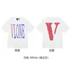 Nueva Camiseta Vlone Jerry Grande V Humo Reflectante Holgada de Manga Corta Flor de Cerezo Pareja Streetwear de Moda