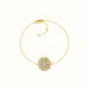 Producto Nuevo Original Lleno de Diamantes, Pulseras de Flor de Cinco Corazones, Lujo Accesible y de Gama Alta Pulseras de Plata 925 Llenas de Diamantes y Estambres para Mujeres Nicho