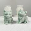 Manshan Vela Aromática de Gatito Sentado y De Pie 3D Molde de Silicona Animales DIY Yeso Pegamento Molde de Gatito de Resina