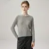 Terciopelo~Herbalife 75% Cachemir + 25% Seda de Morera Tejido de Punto para Mujer Cálido Suave Liso Ligero Ropa de Abrigo Suéter