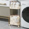 Carrito para el hogar Cesta para ropa sucia Artefacto para ropa sucia de baño Cesta de almacenamiento Estante de almacenamiento Cesta para ropa sucia de baño