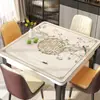 Nuevo Mantel Cuadrado Estilo Chino, Impermeable y a Prueba de Aceite, Mantel Protector de Escritorio de los Ocho Inmortales, Estilo Nacional, Lujo Ligero, Sensación de Alta Gama, Mantel Cuadrado