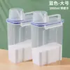 Caja de Almacenamiento para Detergente en Polvo con Asa Contenedor de Plástico Detergente para Ropa Baño Transparente Sellado Bote de Gran Capacidad Caja de Almacenamiento