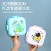 Lancheira infantil plástica de camada dupla, segura para micro-ondas, com múltiplos compartimentos, vedada, design de desenho animado, adequada para estudantes e pode ser usada como caixa de piquenique.