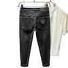 Jeans Micro-Harem Nuevos de Estilo Japonés para Hombre, Marca de Moda, Corte Slim, Skinny, Elásticos, Pantalones Largos Estampados de Lujo de Alta Gama para Hombre