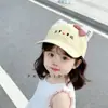 Gorra de Béisbol Amarilla Crema con Orejas de Gato~Gorra de Béisbol Kt Cat para Niñas Primavera y Otoño Sombrero de Sol con Protección Solar para Niños Verano