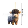 Decorações de Natal Transfronteiriças Decorações de Árvore Vaca Desenho Animado em Acrílico Pingentes em Acrílico Pingentes para Interior de Carro
