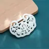 Acessório de pingente oco imitação de jade Xiu em resina, componente de fecho para colar DIY feito à mão, acessório de colar Hanfu estilo antigo