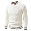 Suéter Masculino de Comércio Exterior 2026, Marca da Moda Tendência Gola Redonda Jacquard Personalizado Malha Casual para Homens