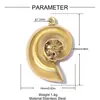 Colgante DIY de Acero Inoxidable con Diabólico Pez Manta Incrustado de Diamantes para Mujer, Collar de Hueso de Pez Caracola, Colgante de Joyería de Acero de Titanio