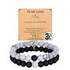 Explosiones Pino Blanco Cuentas Escarchadas Pulsera traje Cuentas Blancas y Negras Pulsera de Pareja Par de Amor Cuentas de Acero Inoxidable