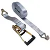 Juego de Cuatro Piezas de Tensor de Trinquete Vehículo Todoterreno Fijación de Equipaje en Techo Correa de Carga 4.5m * 25mm Doble Gancho S