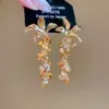 Joven Elegante~Estilo de Corte Color Champaña Aretes de Tachuela con Pedrería Aretes de Temperamento Retro Accesorios de Pendientes Exagerados Personalizados para Mujer