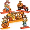 5 Decoraciones de Mesa de Otoño para Acción de Gracias Espantapájaros Adornos de Mesa Señales de Madera de Otoño para Mesa de Acción de Gracias