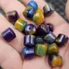 Azul Lápis Contas Estilo Antigo Jade Contas Soltas Amarelo Combinação de Cores Quartzo Rocha Jade Passe-partout Pulseira Colar Joias Contas