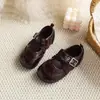 Zapatos Mary Jane Retro de Princesa de Moda para Niños 2026 Nuevo Estilo Primavera y Otoño Hebilla de Cinturón de Velcro para Niñas Zapatos de Cuero con Suela Blanda