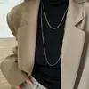 Collar Largo Dorado Hueso de Serpiente en Capas para Mujer Cadena de Suéter de Alta Gama 2024 Nuevo Lujo Ligero Nicho Accesorios de Cadena para Clavícula