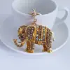Llavero de Elefante Tailandés para Coche, Colgante para Mochila, Color Metálico Nuevo, Pedrería, Pequeño Regalo de Dibujos Animados, Transfronterizo