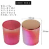 Taza de vidrio electrochapado para vela DIY hecha a mano casera recipiente para vela de aromaterapia de cera de soja Portavelas decoración taza vacía venta al por mayor