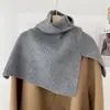 Chal de punto de cuello alto con abertura de moda para mujer, estilo coreano Otoño Invierno, bufanda de punto versátil, calentador de cuello de lana cálido a prueba de frío, jersey