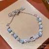Pulseira Quadrada Estilo Francês com Fivela de Ferradura de Zircônia, Pulseira da Moda de Luxo Leve de Alta Qualidade, Joia com Design Exquisito, de Nicho e Versátil