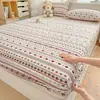 Estilo Nuevo Primavera y Verano Hilo Abullonado Estampado Sábana Funda Protectora para Colchón de Dormitorio Infantil Estudiante Cubierta de Cama Anti-Suciedad de Cobertura Total
