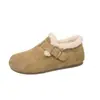 Sapatos de Pelúcia Quentes Birkenstock para Mulheres 2025 Inverno Novo Estilo Slip-On Slip-Ons Retro Confortáveis Sapatos Externos de Algodão Atacado