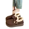 Sapatos femininos estilo Birkenstock com sola grossa e forro de fleece, nova coleção de inverno 2026, extra grossos e quentes, totalmente fechados, com forro peludo, sapatos femininos de algodão