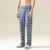 Pijama de Algodão Antibacteriano 7A Masculino Tamanho Grande Verão Primavera e Outono 2025 Novo Cor Lisa Calça Casual Para Todas as Estações Calça de Casa