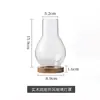 Portavelas Estilo Zen con Pantalla de Vidrio a Prueba de Viento, Lámpara de Cera Aromaterapia para el Hogar Estilo Retro Chino, Adorno Decorativo para Sala de Té