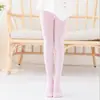 Meia-calça infantil de veludo fina para primavera e verão, leggings brancas anti-pilling para dança de balé infantil