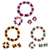 Corona de Hawái de cuatro piezas color sólido bicolor tricolor día del niño adulto ordinario accesorios para actuación en escenario